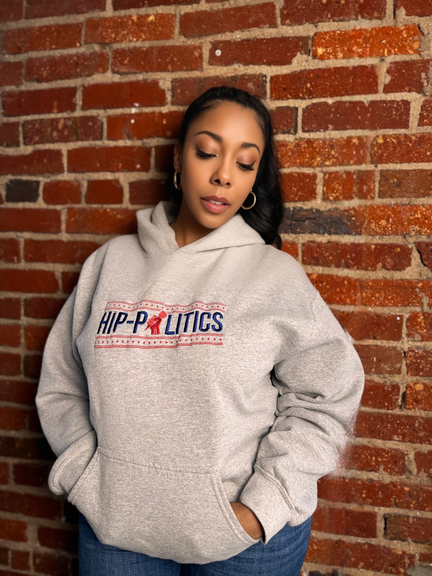 Embroidered Hip-Politics Logo Color Signature Hoodie