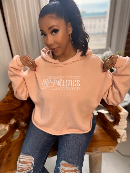 Women's Comfy Crop Hip-Politics Logo Hoodie