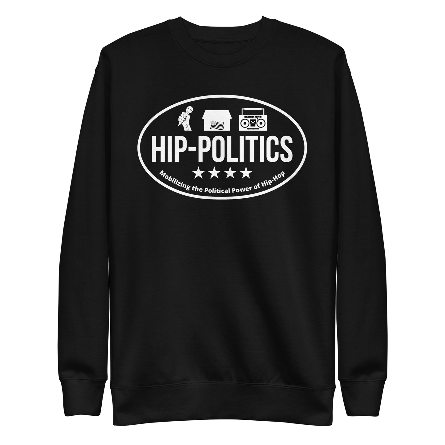 Premium Crewneck 'Mobilizing Hip Hop Political Power' Silhouette Logo Ultrasoft sweatshirt