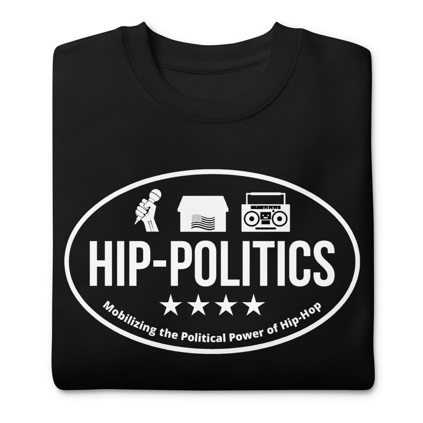 Premium Crewneck 'Mobilizing Hip Hop Political Power' Silhouette Logo Ultrasoft sweatshirt