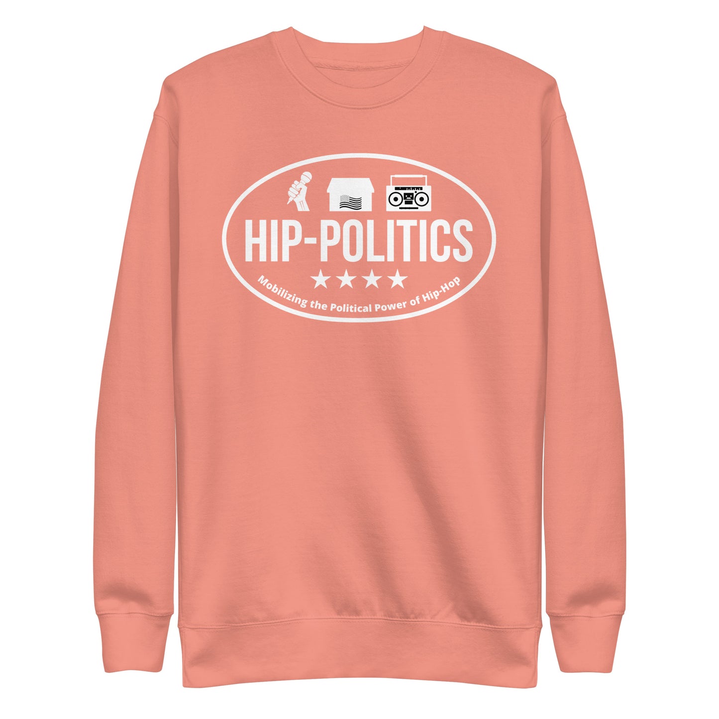 Premium Crewneck 'Mobilizing Hip Hop Political Power' Silhouette Logo Ultrasoft sweatshirt