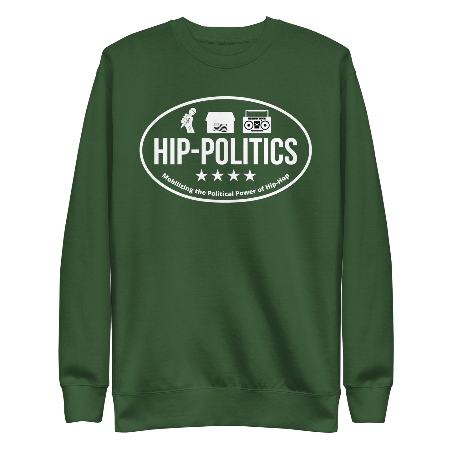 Premium Crewneck 'Mobilizing Hip Hop Political Power' Silhouette Logo Ultrasoft sweatshirt